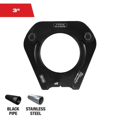Milwaukee 49-16-2657BX, accessory: 3 in. IPS-P Pivoting Press Ring for M18 FORCE LOGIC Long Throw Press Tool (photograph from the Home Depot listing)