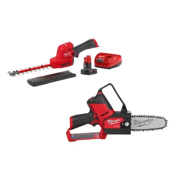 Milwaukee 2533-21-2527-20, bundle: M12 FUEL 8 in. 12V Lithium-Ion Brushless Cordless Hedge Trimmer Kit with M12 FUEL 6 in. HATCHET Pruning Saw (2-Tool)