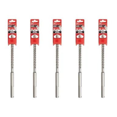 Milwaukee 48-20-8401-5X, accessory: 3/8 in. x 13 in. 2-Cutter SDS-MAX Carbide Drill Bit (5-Pack)