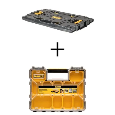 DeWalt DWST08017W14925, accessory: Adaptor Plate for TOUGHSYSTEM 2.0 and 10-Compartment Shallow Pro Small Parts Organizer
