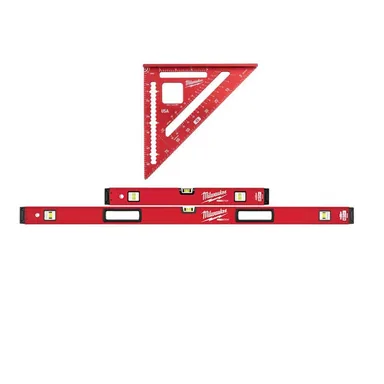 Milwaukee MLBXS48-MLSQ070, bundle: 24 in. and 48 in. REDSTICK Box Level Set with 7 in. Rafter Square (3-Piece)
