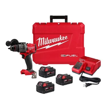 Milwaukee 2903-22-48-11-1850, bundle: M18 FUEL 18V Lithium-Ion Brushless Cordless 1/2 in. Drill/Driver Kit with (3) 5.0Ah Batteries, Charger and Hard Case