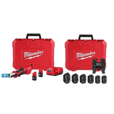 Milwaukee 2573-20-49-16-2461MX, bundle: M12 12-Volt Lithium-Ion FORCE LOGIC Press Tool with ONE-KEY and 1/4 in. - 7/8 in. Streamline ACR Pivoting Ring Kit