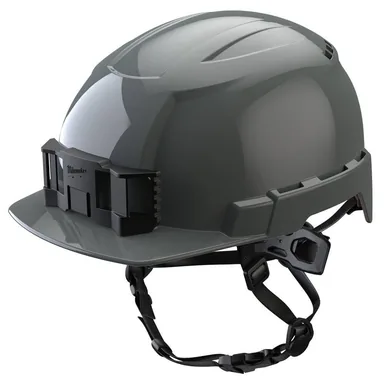 Milwaukee 48-73-1337, accessory: BOLT Gray Type 2 Class E Front Brim Non-Vented Safety Helmet (photograph from the Home Depot listing)