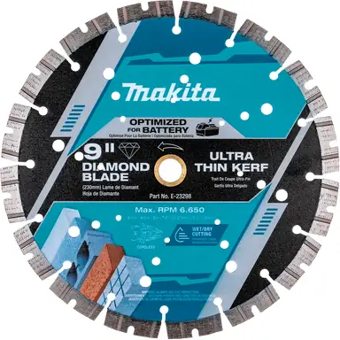 Makita E-23298, accessory: Makita E-23298 9" Thin Kerf Diamond Blade, Segmented, General Purpose