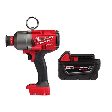 Milwaukee 2865-20-48-11-1850R, bundle: M18 FUEL ONE-KEY 18V Lithium-Ion Brushless Cordless 7/16 in. High Torque Impact Wrench w/ 5.0 Ah Battery