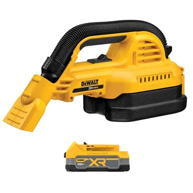 DeWalt DCV517BWDCBP034, bundle: 20V MAX Cordless 1/2 Gal. Wet/Dry Portable Vacuum with 20V MAX XR Compact 1.7Ah Battery