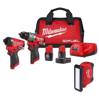 Milwaukee 3497-22-2367-20, bundle: M12 FUEL 12-Volt Lithium-Ion Brushless Cordless Hammer Drill and Impact Driver Combo Kit w/M12 ROVER Service Light
