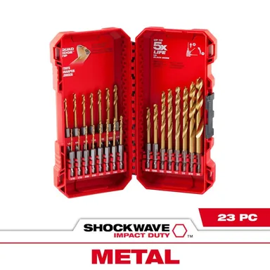Milwaukee 48-89-4631, accessory: SHOCKWAVE IMPACT DUTY Titanium Twist Drill Bit Set (23-Piece)