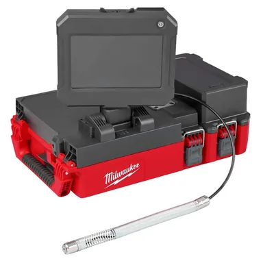 Milwaukee 3154-20, bare tool: M12 12V Lithium-Ion Cordless 75 ft. Drain Camera with PACKOUT Compatibility (photograph from the Home Depot listing)