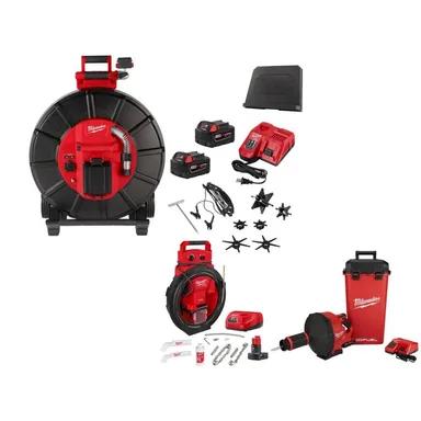 Milwaukee 3976-22-2519-21-2772A-21, bundle: M18 325FT Stiff Inspection Kit Hdr with M12 Fuel Hs Chain Snake and M18 Drain Snake Kit