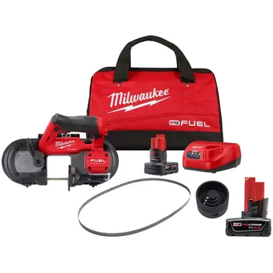 Milwaukee 2529-21XC-48-39-0631-49-90-2029-48112440, unclassified: M12 FUEL 12V Li-Ion Cordless Compact Band Saw Kit with (2) 4.0 Ah Battery, Charger, (3) Blades & Reamer Attachment