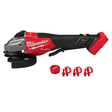 Milwaukee 3670-20-48-73-3151, bundle: M18 FUEL 18-Volt Lithium-Ion Cordless 4-1/2 in. /6 in. Braking Grinder with Paddle Switch & Corded Red Earplugs (3-Pack)