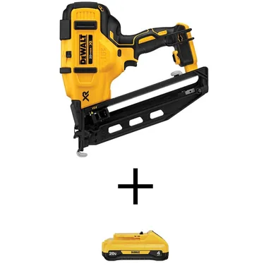 DeWalt DCN660BWDCB240, bundle: 20V MAX XR Lithium-Ion Cordless 16-Gauge Angled Finish Nailer with 20V MAX Compact 4.0Ah Battery Pack