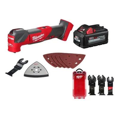 Milwaukee 2836-20-48-11-1865-49-10-9211, bundle: M18 FUEL 18V Lithium-Ion Cordless Brushless Oscillating Multi-Tool w/ 6.0 Battery & OMT Blades