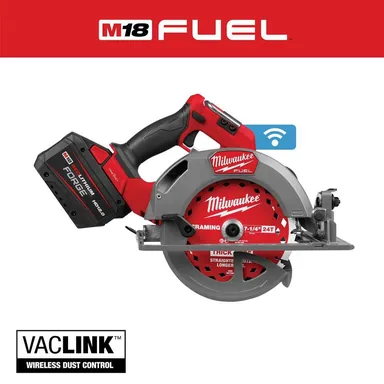 Milwaukee 2835-21HD, kit: M18 FUEL ONE-KEY 18V Lithium-Ion Brushless Cordless 7-1/4 in. Circular Saw Kit w/ 12.0 Ah Battery and Charger