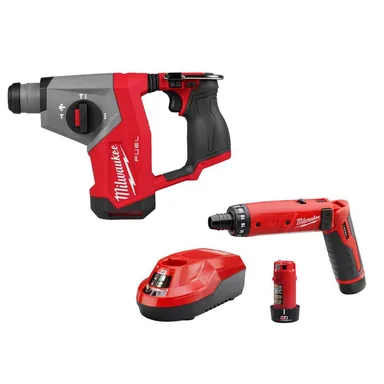 Milwaukee 2508-20-2101-22, bundle: M12 FUEL 12V Lithium-Ion Brushless Cordless 5/8 in. SDS-Plus Rotary Hammer Drill, and Hex Screwdriver Kit