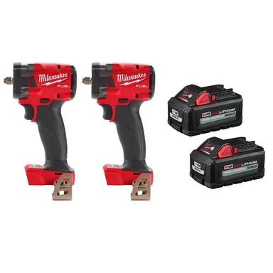 Milwaukee 2854-20-2854-20-48-11-1862, bundle: M18 FUEL GEN-3 18-Volt Lithium-Ion Brushless Cordless 3/8 in. Impact Wrench w Friction Ring 2 w/Two 6Ah HO Batteries