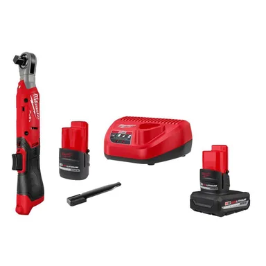 Milwaukee 3054-21-48-11-2450, bundle: M12 FUEL 12V Lithium-Ion Compcat 1/2 in. Cordless Ratchet Kit with Battery, Charger, & 5. 0Ah Battery
