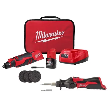 Milwaukee 2525-21-2488-20, bundle: M12 12V Lithium-Ion Cordless Brushless Rotary Tool Kit with M12 12-Volt Lithium-Ion Cordless Soldering Iron
