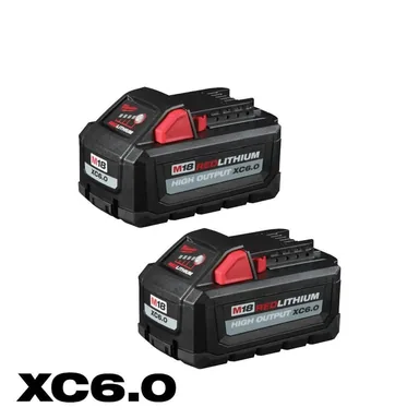 Milwaukee 48-11-1862, accessory: M18 18-Volt Lithium-Ion High Output 6.0Ah Battery Pack (2-Pack)