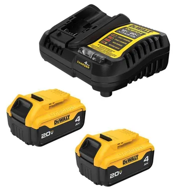 DeWalt DCB204-2C, accessory: 20V MAX Battery Starter Kit with (2) 4.0 Ah Batteries and Charger