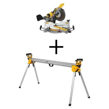 DeWalt DWS779WDWX723, bundle: 15 Amp Corded 12 in. Double-Bevel Sliding Compound Miter Saw with Heavy-Duty Miter Saw Stand
