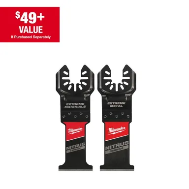 Milwaukee 49-25-1561W, accessory: Nitrus Carbide Extreme Materials Blade with Nitrus Carbide Extreme Metal Cutting Oscillating Tool Blade (2-Pack)