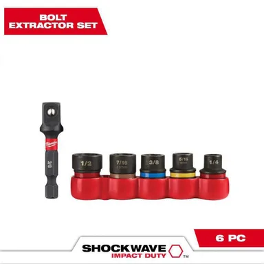 Milwaukee 48-32-8000, accessory: SHOCKWAVE Impact Duty Extractor Set (6-Piece) (photograph from the Home Depot listing)