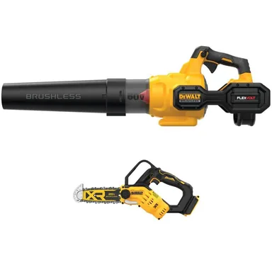 DeWalt DCBL772X1WS623B, bundle: FLEXVOLT 60V MAX 125 MPH 600 CFM Brushless Cordless Battery Powered Blower and 20V 8 in. Chainsaw w/FLEXVOLT 3Ah Battery
