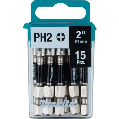 Makita E-01046, accessory: Makita E-01046 Impact XPS #2 Phillips 2" Power Bit, 15/pk