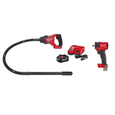 Milwaukee 2910-21-2855-20, bundle: M18 FUEL 18V Lithium-Ion Brushless Cordless 4 ft. Concrete Pencil Vibrator Kit w/ 6.0 Ah Battery & Impact Wrench