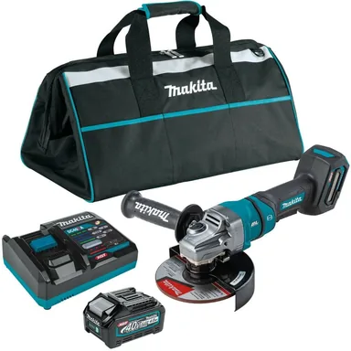 Makita GAG14M1, kit: Makita GAG14M1 40V max XGT Brushless Cordless 4-1/2" / 6" Paddle Switch Angle Grinder Kit, with Electric Brake (4.0Ah)
