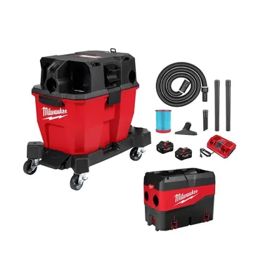 Milwaukee 0920-22HD-49-90-2200, bundle: M18 FUEL 9 Gal. Cordless DUAL-BATTERY Wet/Dry Shop Vacuum Kit with PACKOUT Compact Debri/Dust Separator
