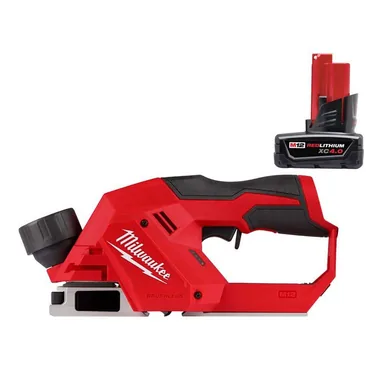 Milwaukee 2524-20-48-11-2440, bundle: M12 12V Lithium-Ion Brushless Cordless 2 in. Planer with M12 XC 4.0 Ah Battery Pack