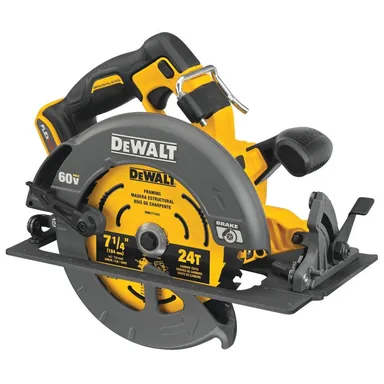 DeWalt DCS578B, bare tool: FLEXVOLT 60V MAX Cordless Brushless 7-1/4 in. Circular Saw with Brake (Tool Only) (photograph from the Home Depot listing)