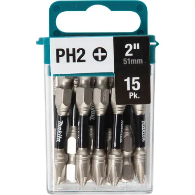 Makita E-01046, accessory: Makita E-01046 Impact XPS #2 Phillips 2" Power Bit, 15/pk