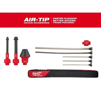 Milwaukee 49-90-2037-49-90-2024, bundle: Air-Tip 1-1/4 in. to 2-1/2 in. Flexible Hose Set and Conduit Line Puller Attachment for Wet/Dry Shop Vacuums (8-Piece)