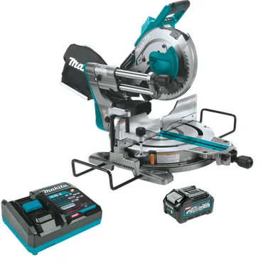 Makita GSL03M1, kit: Makita GSL03M1 40V max XGT Brushless Cordless 10" Dual-Bevel Sliding Compound Miter Saw Kit, AWS Capable (4.0Ah)