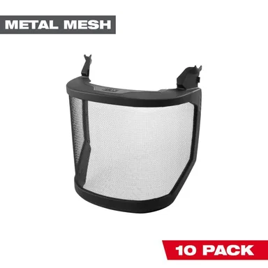 Milwaukee 48-73-1435, accessory: BOLT Full Face Metal Mesh Shield (No-brim Helmet Only Mount) (10-Pack) (photograph from the Home Depot listing)