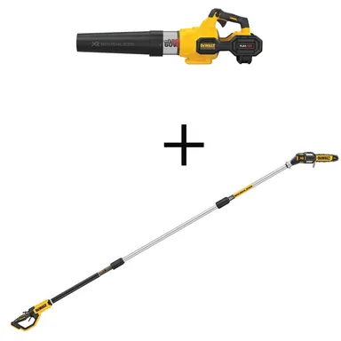 DeWalt DCBL772X1WPS620, bundle: 60V MAX 125 MPH 600 CFM Cordless Battery Powered Axial Leaf Blower Kit & 20V MAX Cordless Pole Saw (Tool Only)