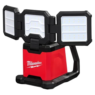 Milwaukee 2368-20, bare tool: M18 18-Volt Lithium-Ion Cordless 4500 Lumens ROVER Dual Power Triple-Panel Flood & Area Light (Tool-Only)