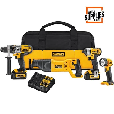 DeWalt DCK490L2, bundle: 20V MAX Cordless 4 Tool Combo Kit with (2) 20V 3.0Ah Batteries and Charger