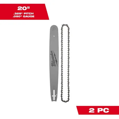 Milwaukee 49-16-2848, accessory: 20 in. Chainsaw Bar & Chain Combo with .325 in. Pitch, .043 in. Gauge