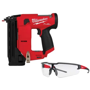 Milwaukee 2541-20-48-73-2010, bundle: M12 FUEL 12-Volt Lithium-Ion Brushless Cordless 18-Gauge 1-1/2 in. Compact Brad Nailer (Tool Only) with Safety Glasses