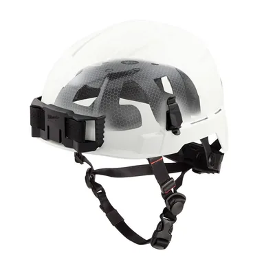 Milwaukee 48-73-1351, accessory: BOLT White Type 2 Class E Non-Vented Safety Helmet with IMPACT-ARMOR Liner (photograph from the Home Depot listing)