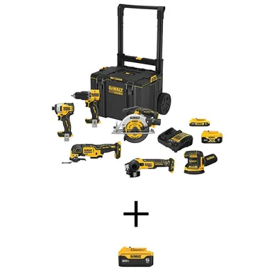 DeWalt DCKTS681D1P1W05, unclassified: 20V MAX ToughSystem Lithium-Ion 6-Tool Cordless Combo Kit with 20V MAX Premium Lithium-Ion 5.0 Ah Battery-Pack