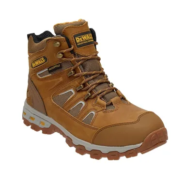 DeWalt DXWP10043M-WHP-09.5, unpowered: Men's Grader PT Size 9.5(M) Wheat Poseidon Leather/Nylon Waterproof 6" Work Boots - Soft Toe
