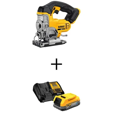 DeWalt DCS331BWCBP034C, bundle: 20V MAX Lithium-Ion Cordless Jig Saw with 20V MAX POWERSTACK Compact Battery Starter Kit