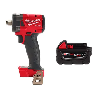 Milwaukee 2855-20-48-11-1850R, bundle: M18 FUEL GEN-3 18V Lithium-Ion Brushless Cordless 1/2 in. CP Impact Wrench w/Friction Ring w/5.0 ah Resistant Battery